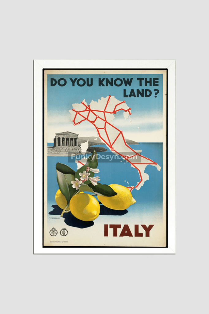 Vintage Italy Travel Poster Decor