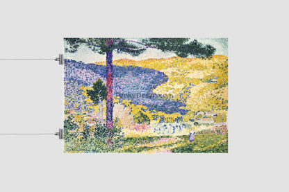 Valley with Fir; Shade on the Mountain (1909) painting in high resolution by Henri-Edmond Cross