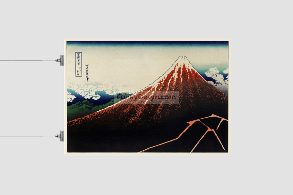Sanka Hakuu by Katsushika Hokusai (1760-1849), meaning Shower below a summit  a traditional Japanese Ukyio-e style illustration of Mount Fuji