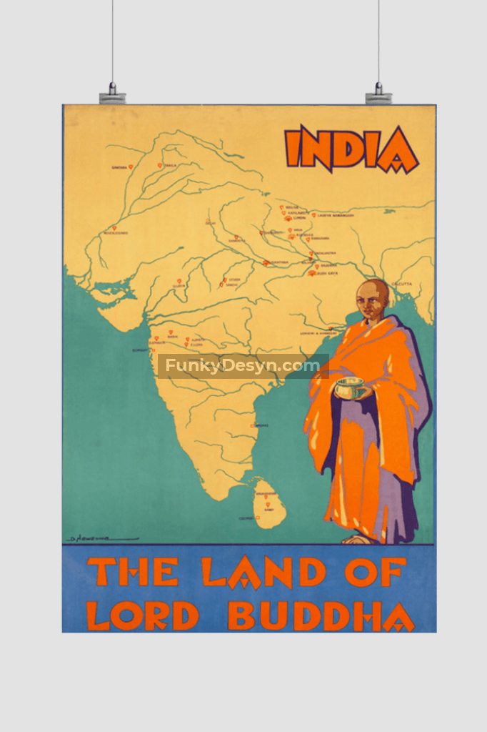 India- The Land Of Lord Buddha 11.7X16.54 Inches/ Rolled Poster Decor