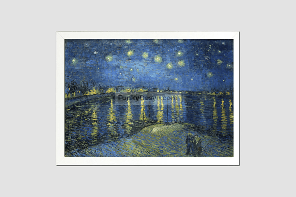 Vincent Van Goghs Starry Night Over The Rhone (1888) Famous Landscape Painting 8.3X11.7 Inches/