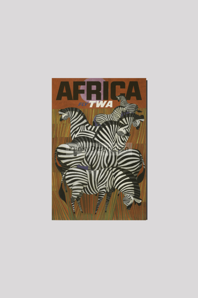 Africa Vintage Travel Poster 8X12 Inches/ Wrapped Canvas Decor