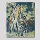 Shimotsuke Kurokami-Yama Kurifuri no Taki by Katsushika Hokusai (1760-1849) a traditional Japanese Ukyio-e style illustration of majestic Kirifuri Falls at Mount Kurokami in Shimosuke and sightseers