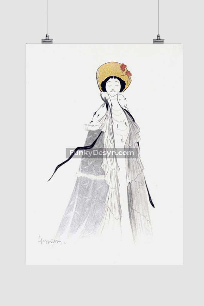 LINA CAVALIERI (1885–1942) painting by Leonetto Cappiello