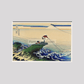 Koshu Kajikazawa by Katsushika Hokusai (1760-1849) a traditional Japanese Ukyio-e style illustration of a fisherman inland fishing with Mount Fuji in the background