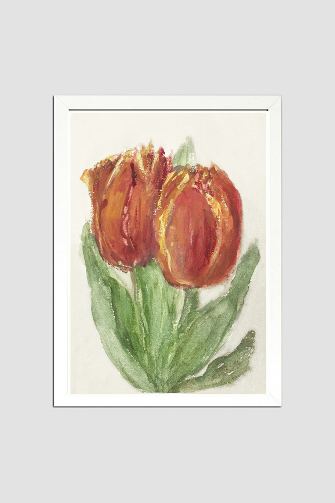 Two Red Tulips by Sientje Mesdag-van Houten (1834–1909).