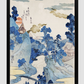 Fuji no Yukei by Utagawa Kuniyoshi (1798-1861), translated An Evening View of Fuji, a traditional Japanese ukiyo-e style illustration of the stream of Asazawa in spring with view of Mount Fuji from the hot springs at Hakon