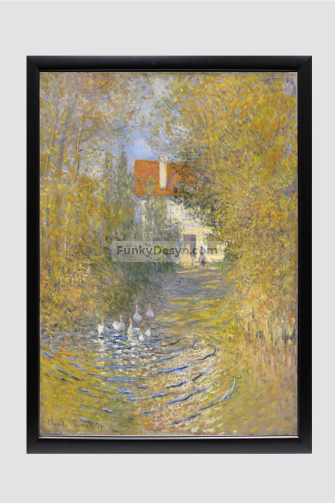 Claude Monets The Geese (1874) 11.7X16.54 Inches/ Black Framed Poster