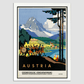 Austria Vintage Travel Poster 8.3X11.7 Inches/ White Framed Decor