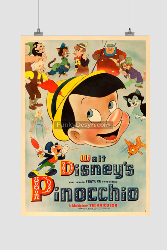 Pinocchio -1940 11.7X16.54 Inches/ Rolled Poster Decor