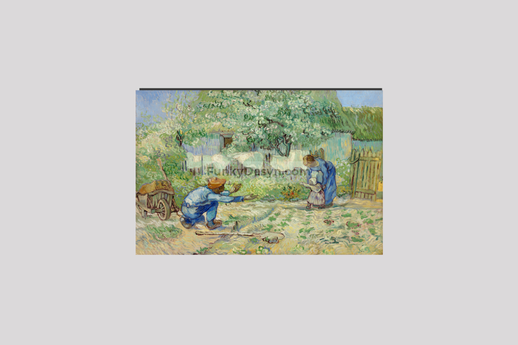 First Steps After Millet (1890) By Vincent Van Gogh. 8X12 Inches/ Wrapped Canvas