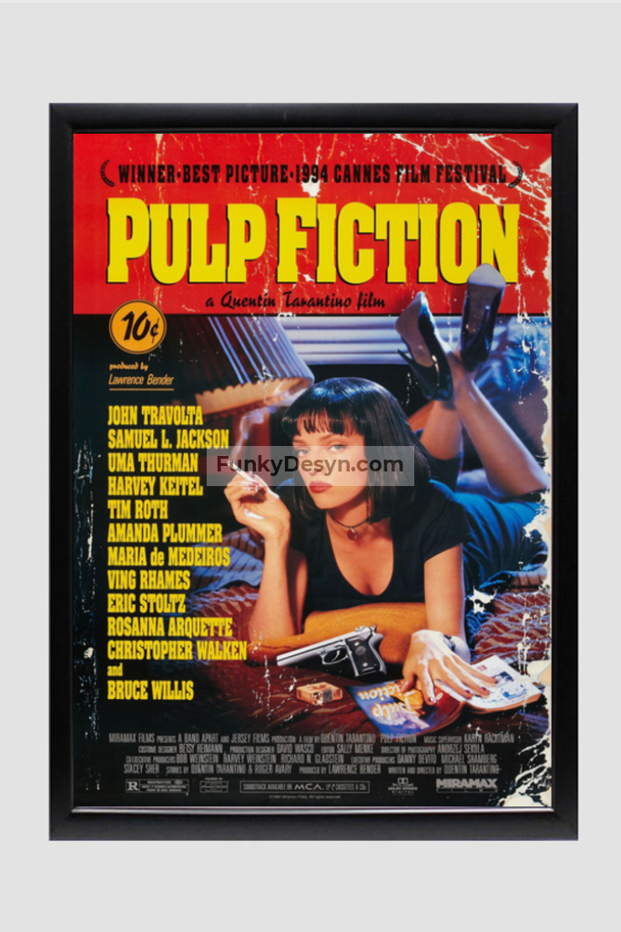 Pulp Fiction - 1994 11.7X16.54 Inches/ Black Framed Poster Decor