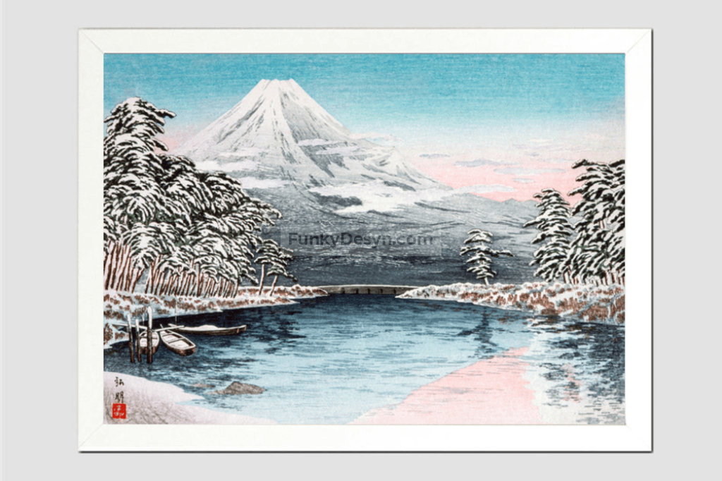 Mt. Fuji from Tagonoura, Snow Scene (1932)