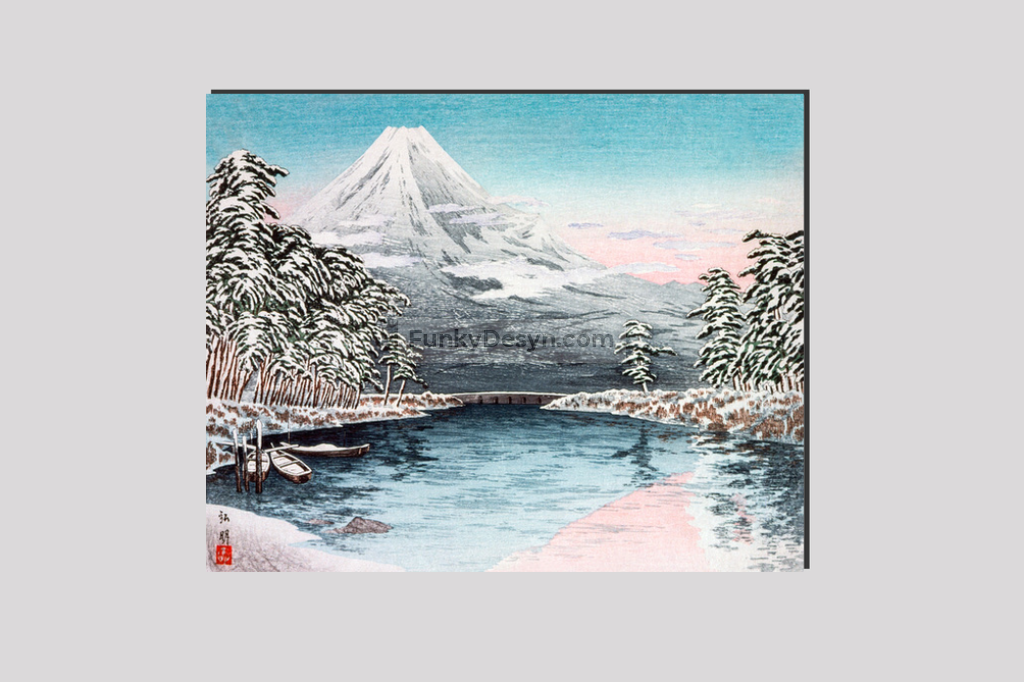 Mt. Fuji from Tagonoura, Snow Scene (1932)
