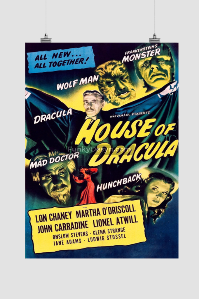 House Of Dracula -1945 11.7X16.54 Inches/ Rolled Poster Decor