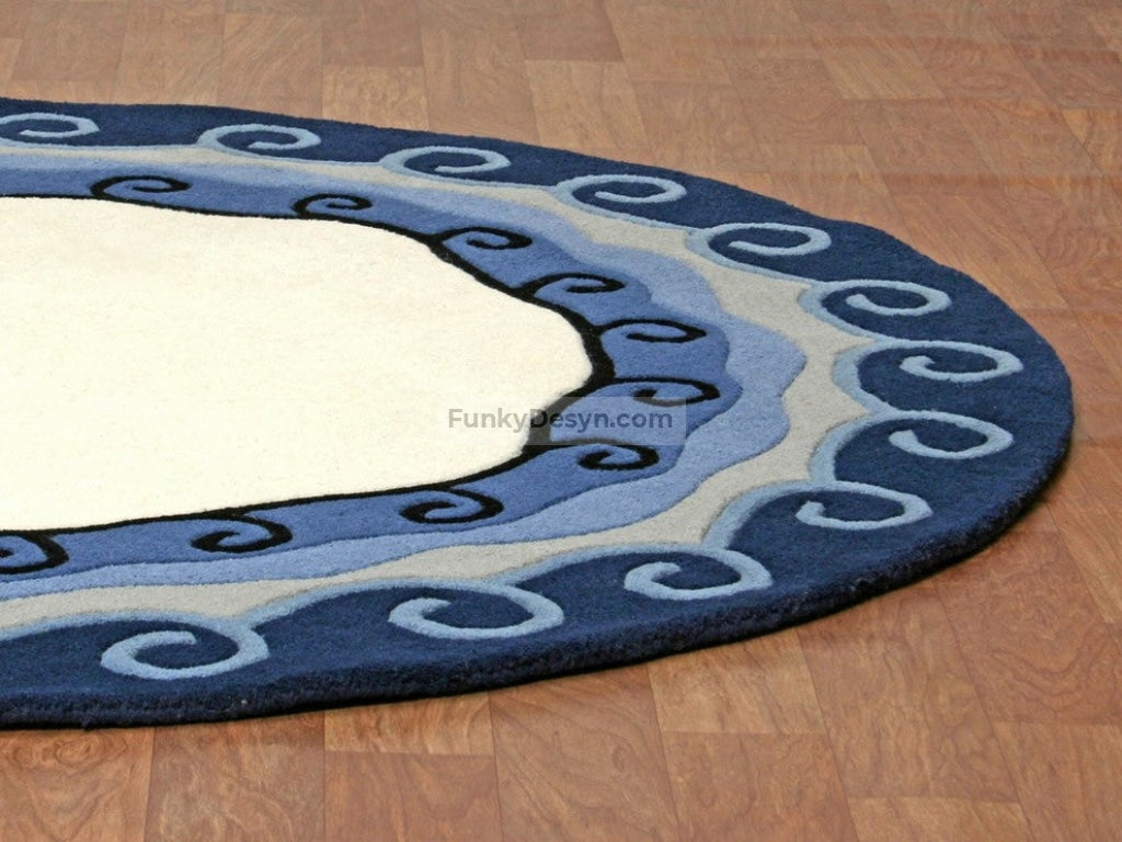 Blue Structure Malibu Round Rug