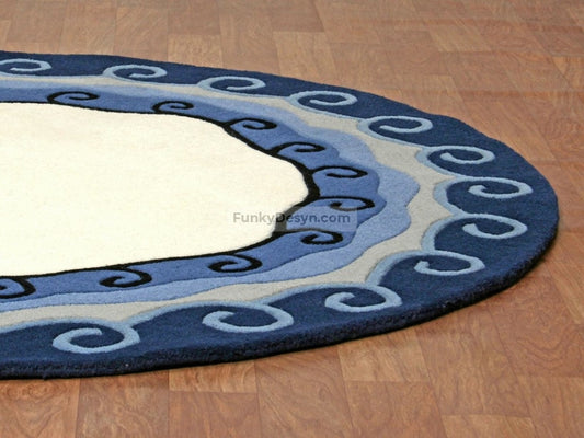 Blue Structure Malibu Round Rug