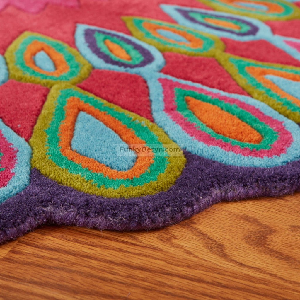 Pink Peacock Indoor Area Rug
