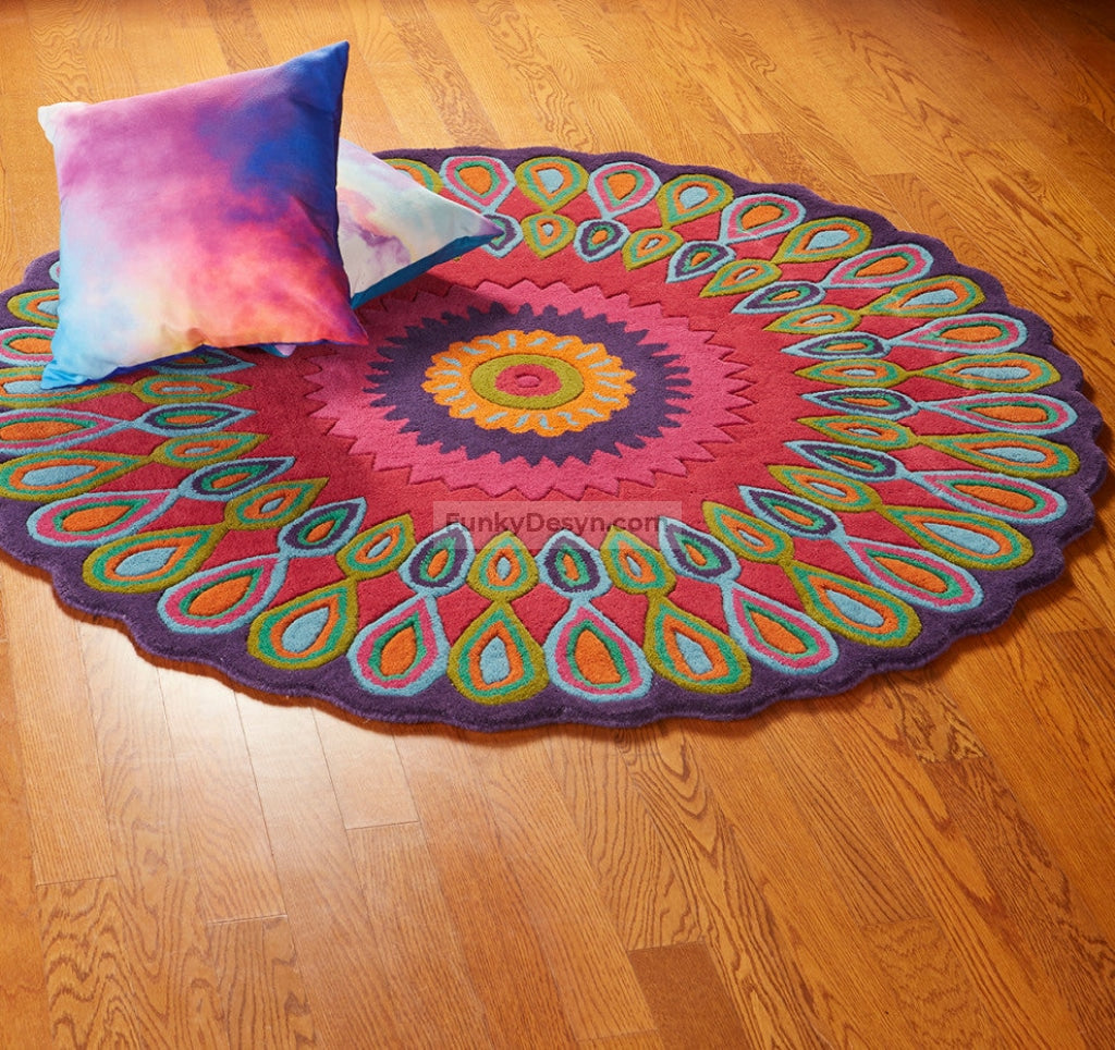 Pink Peacock Indoor Area Rug