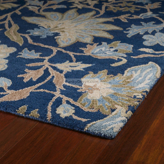 Floral Rug, Blue