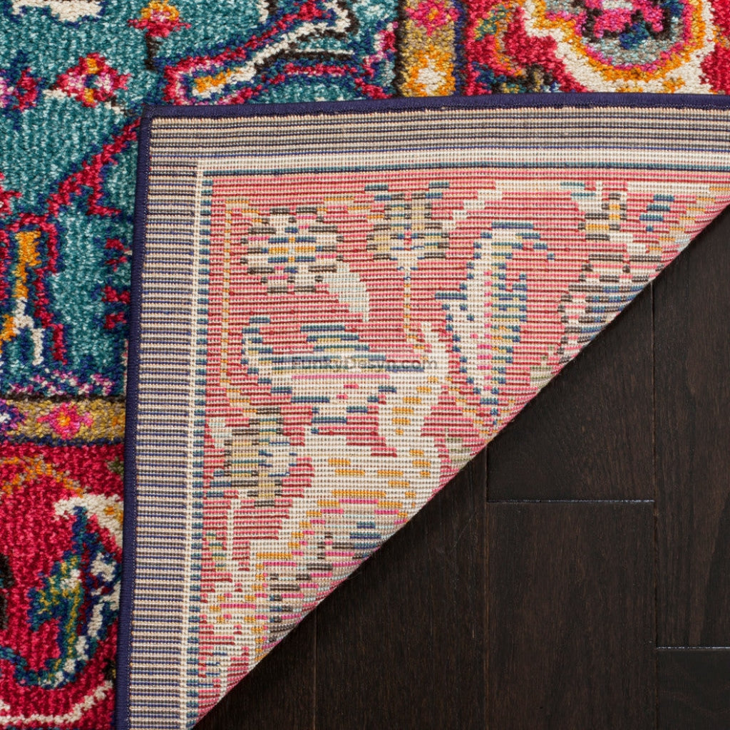 Monaco  Rug, Red/Turquoise