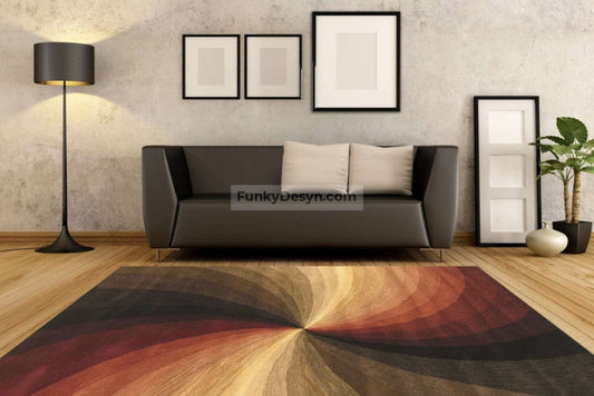 Hand-tufted Wool Multicolored Contemporary Abstract Swirl Rug