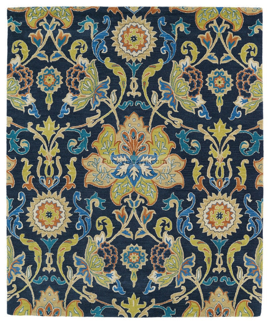 Hand-Tufted Taj Navy Wool Rug