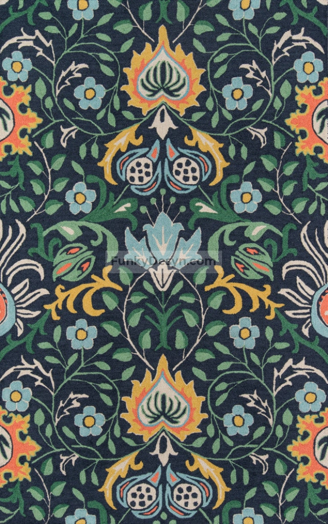 New Zealand Wool Hand Tufted Navy Area Rug