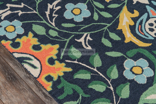 New Zealand Wool Hand Tufted Navy Area Rug