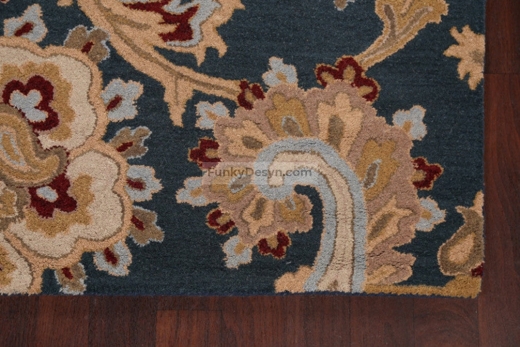 Paisley Floral Oriental Wool Area Rug Hand-tufted Foyer Carpet