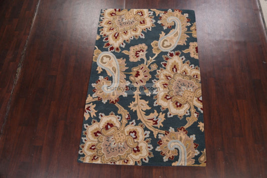 Paisley Floral Oriental Wool Area Rug Hand-tufted Foyer Carpet