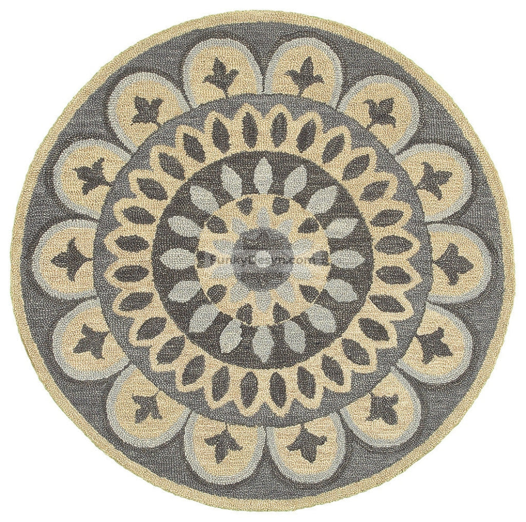 Modern Bloomed Mandala Area Rug ,Round