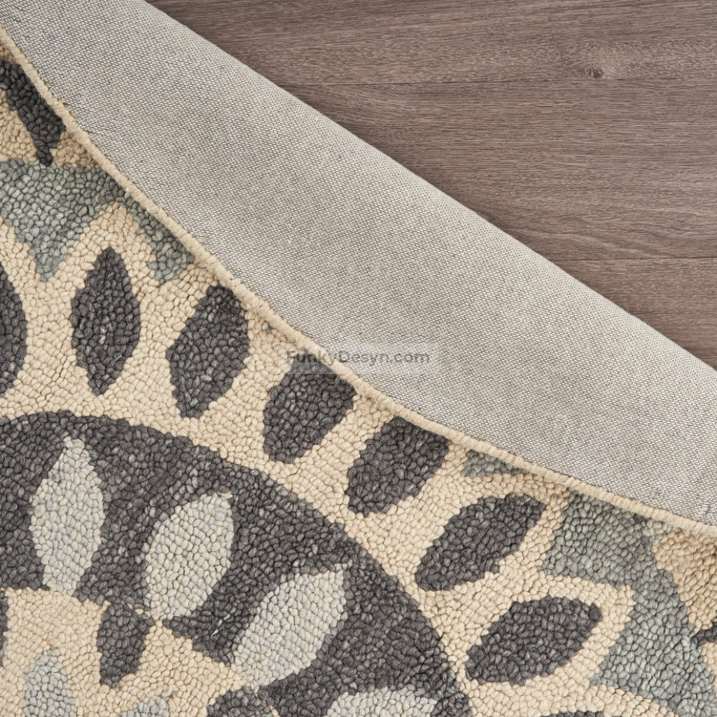 Modern Bloomed Mandala Area Rug ,Round
