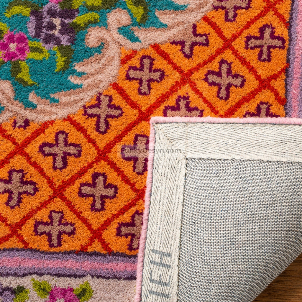 Vibrant Area Rug, Blue/Pink