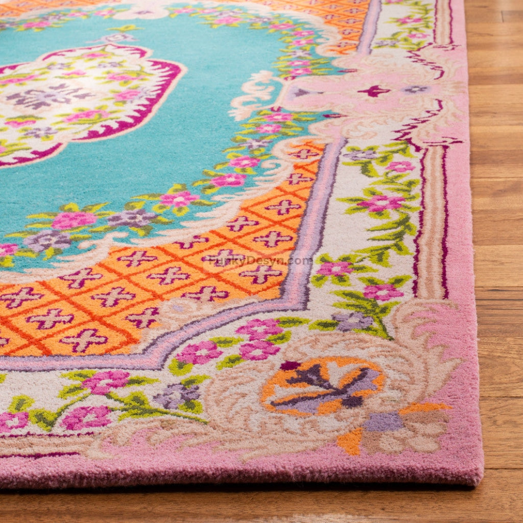 Vibrant Area Rug, Blue/Pink