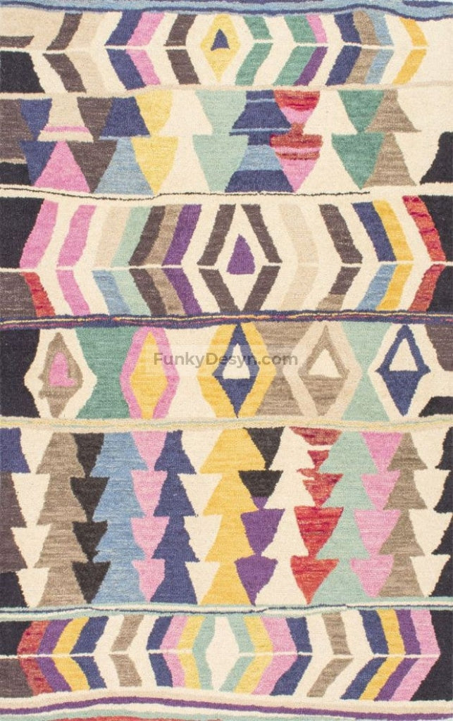 Hand-Tufted Tikal Geometric Rug, Multi