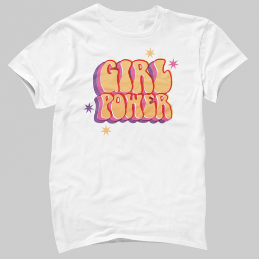 Vintage Girl Power Typographic T-Shirt