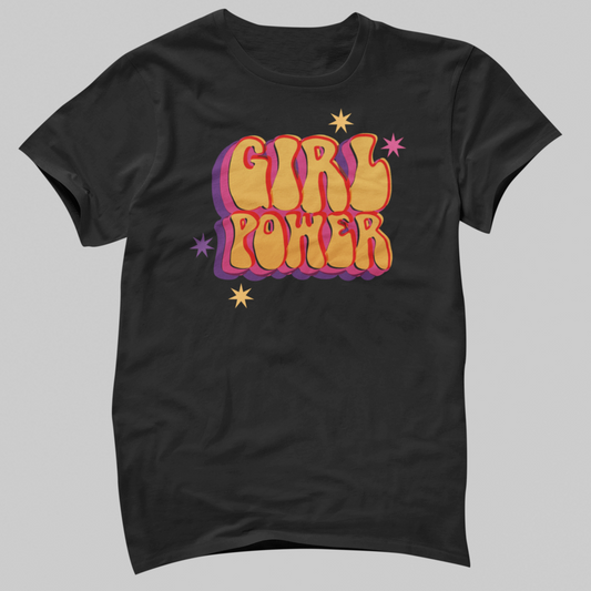 Vintage Girl Power Typographic T-Shirt