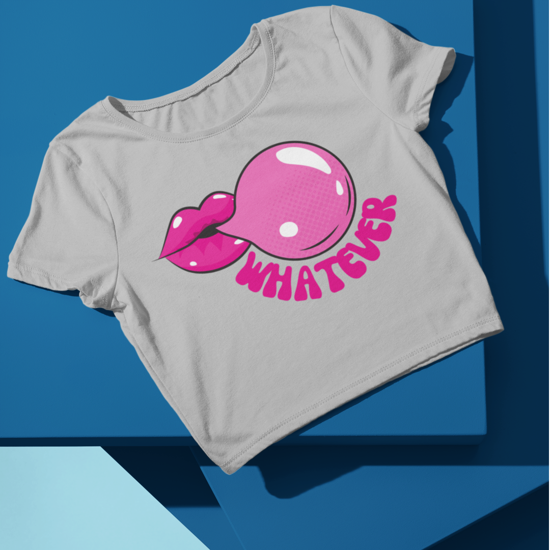 Pop Art Mouth Bubble Gum Unisex - Crop Top
