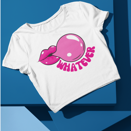 Pop Art Mouth Bubble Gum Unisex - Crop Top
