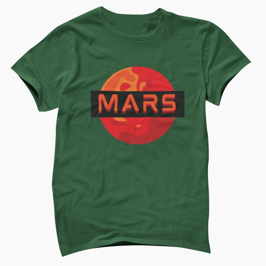 Red Orange Futuristic Modern Illustrated Mars - Unisex T-Shirts