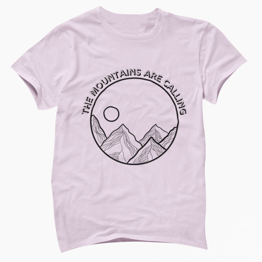 Black and White Mountains Circle T-Shirt