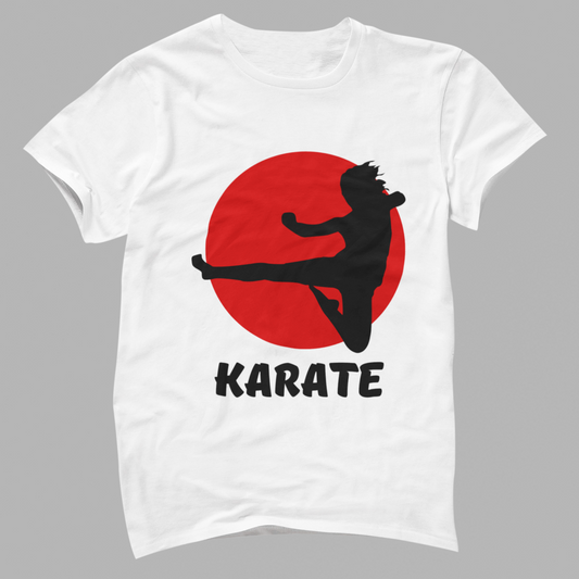 Red And Black Simple Karate T-Shirt
