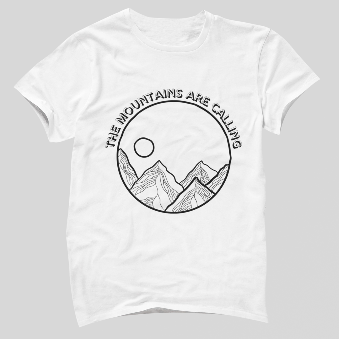 Black and White Mountains Circle T-Shirt