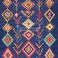 Hand-Tufted Bohemian Moroccan Diamond Rug, Navy